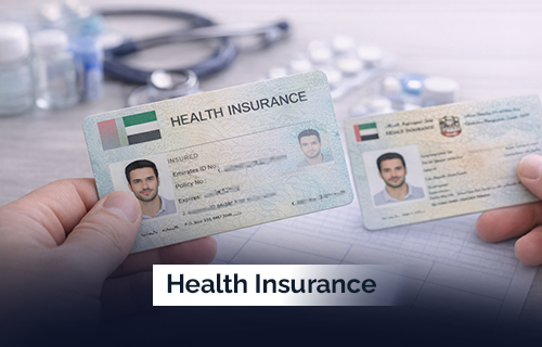 Health insurance and medical examination step icon
